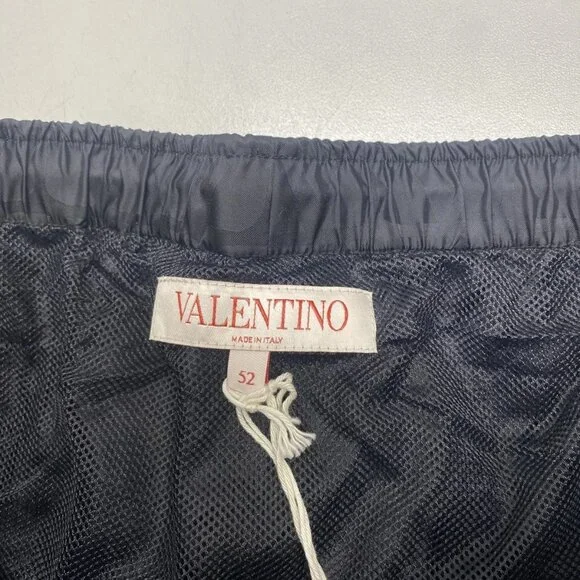 Valentino Garavani Men’s Toile Iconographe Nylon Swimsuit Black, Size 42 (IT 5)